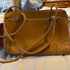 Faux Leather/Ostrich Brown Purse